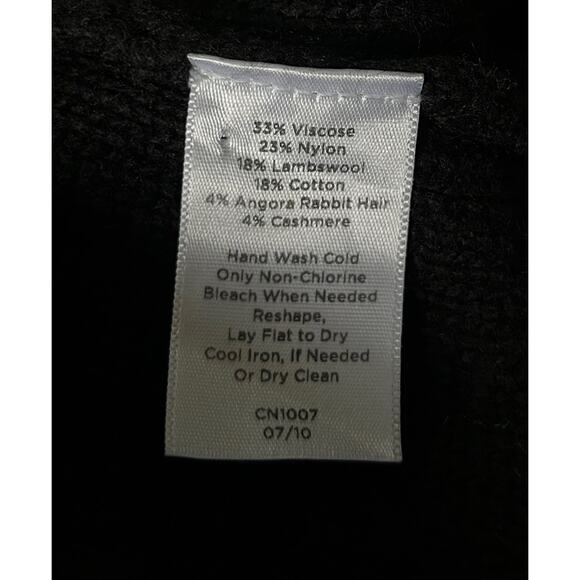 Talbots Medium P Black Lambs Wool & Cashmere‎ Blend Hight Neck Cardigan Sweater - Picture 7 of 7